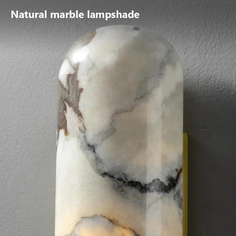 Applique Murale LED en Cuivre et Marbre de Luxe, Haut de Gamme, Rétro, Vintage, Décoration, Luminaire pour Chambre à Coucher, Salon, Couloir