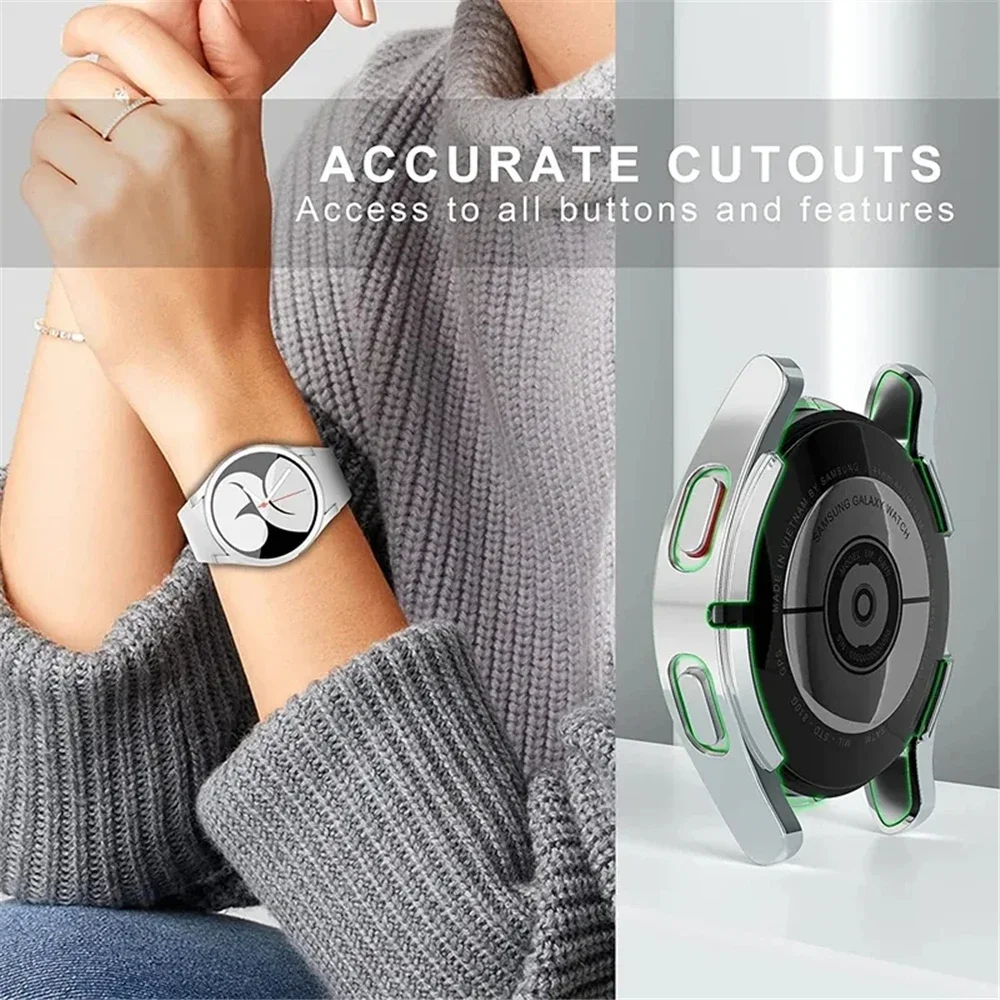 Защитный чехол + ремешок для Samsung Galaxy Watch 5pro 45 мм 7 6 5 4 44 мм 40 мм Ремешок со стальной сеткой Watch 6 4 Classic 43 мм 47 мм 46 мм