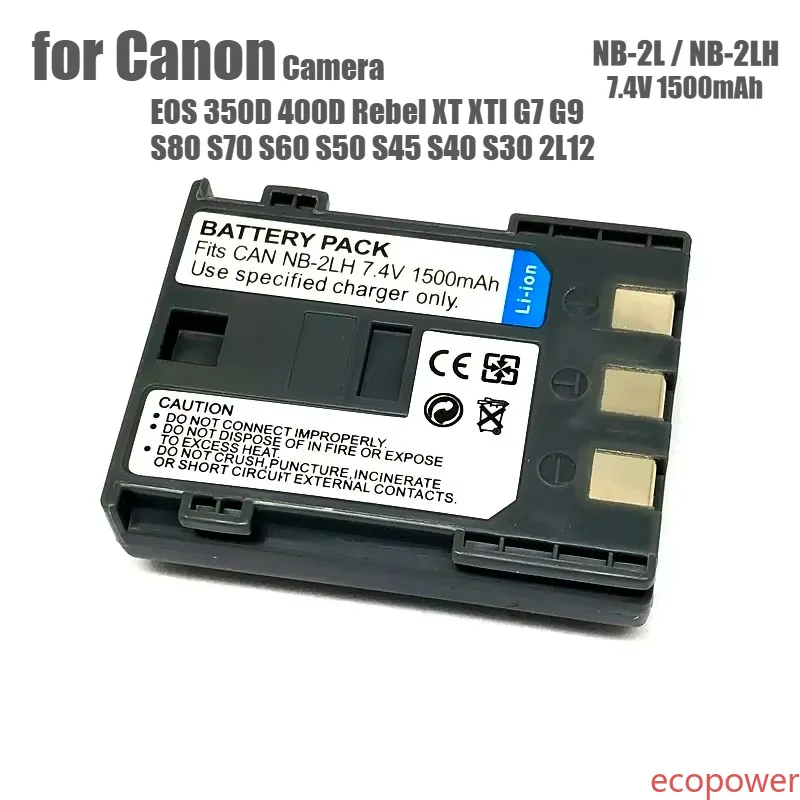 NB-2LH NB-2L NB2LH NB2L NB 2L 2LH Battery Charger For Canon EOS 350D 400D Rebel XT XTI G7 G9 S80 S70 S60 S50 S45 S40 S30 2L12