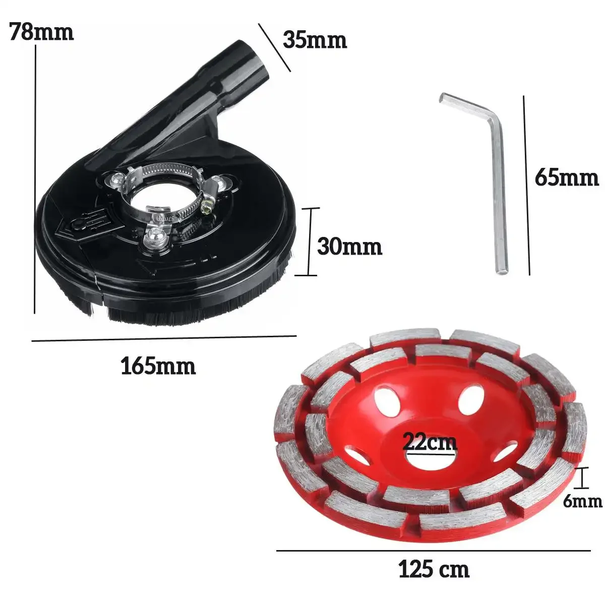 Imagem -02 - Diamante Grinding Wheel Disc Forma Tigela Grinding Cup Angle Grinder pó Sudário Concreto Granito Pedra Cerâmica 125 mm