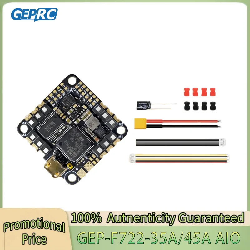 

GEPRC GEP-F722-35A /45A AIO F7 FC 35A/45A 2-6S 8bits BLS ESC 26.5mm/M2 RC FPV Quadcopter Accessories