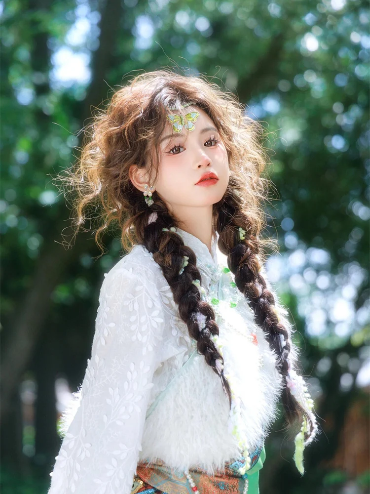 

New Ethnic Tibetan Girl's Dr Photoaphy Costume Travel Snapots Ethnic Sle Clothing Photoaphy Traditional Costume