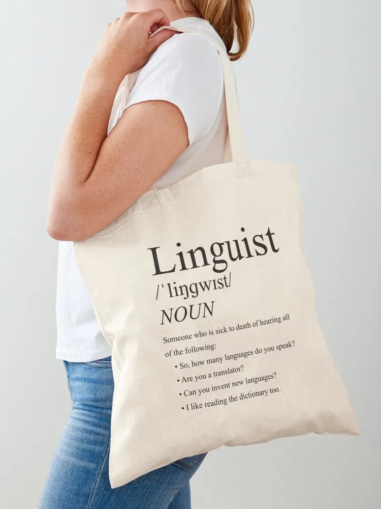 Linguist Linguistic Linguistics - Linguist Definition Tote Bag canvas tote bag tote bag canvas hand women