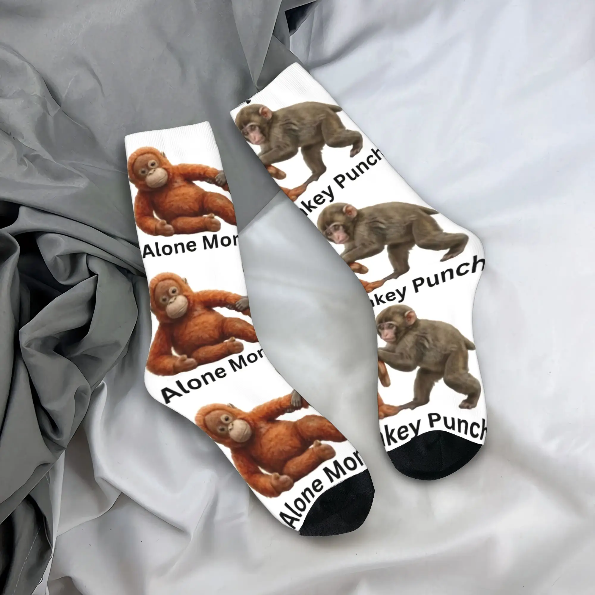 

Alone Monkey Punch Cute But Savage Monkey Stockings Printed Korean Socks Autumn Anti-Slip Socks Men's High Quality Socks