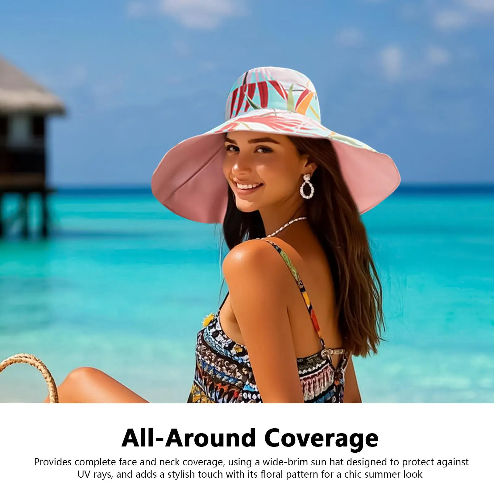 في الهواء الطلق قبعة الشمس طوي الشمس الظل قبعة الأزهار نمط Sunhat الملابس والاكسسوارات لتسلق الدراجات في الهواء الطلق جولف النساء