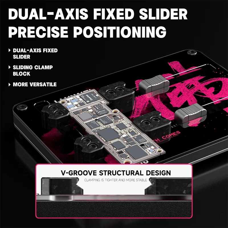 LUOWEI LW-AP06 Dispositivo in vetro temperato a doppio asse Resistenza alle alte temperature per lo strumento di riparazione della saldatura della scheda madre del telefono cellulare