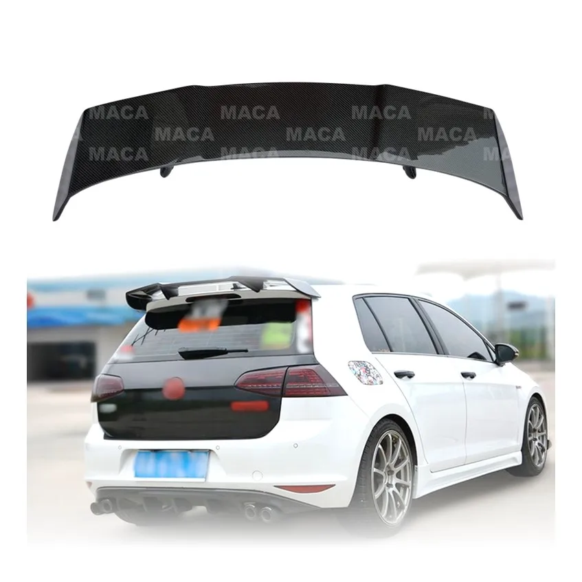 Premium Carbon Fiber Revoz Style Rear Roof Top Spoiler Trunk Tail Wing For VW Volkswagens Golf 7 GTI Performance 2012-2015