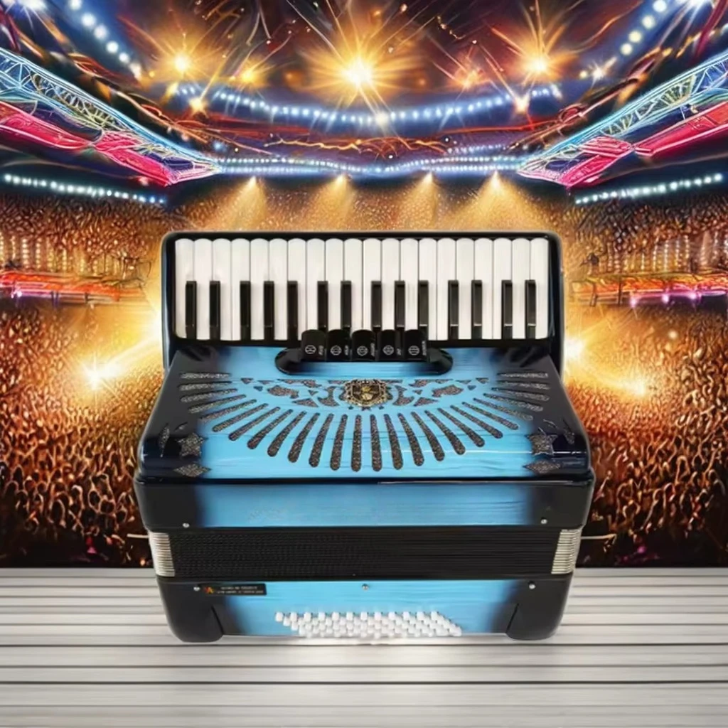 Professional 34-Keys 60-Bass Accordion Instrument Diatonic Piano Accordion with Chromatic Features Model YD100-1