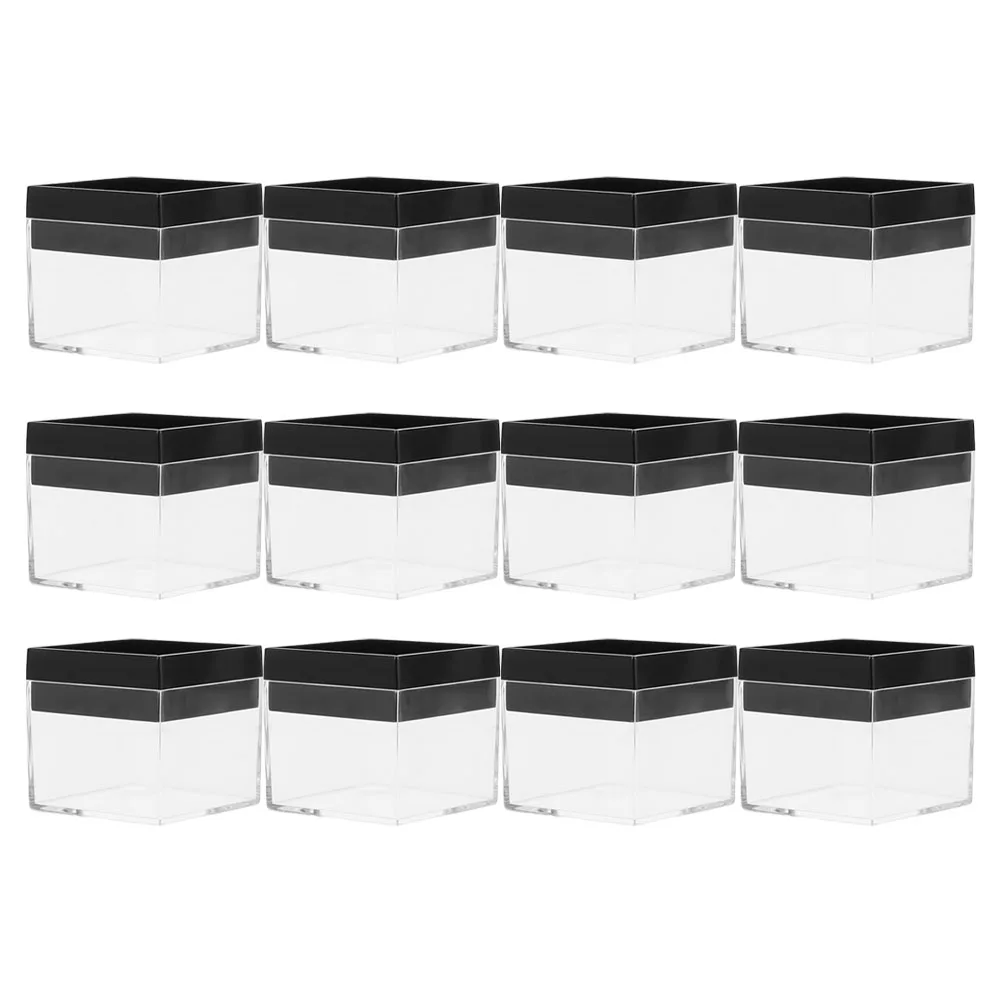 

12 Pcs Clear Display Case Plastic Box Specimen Storage Boxes for Rocks Showcase Mineral Containers
