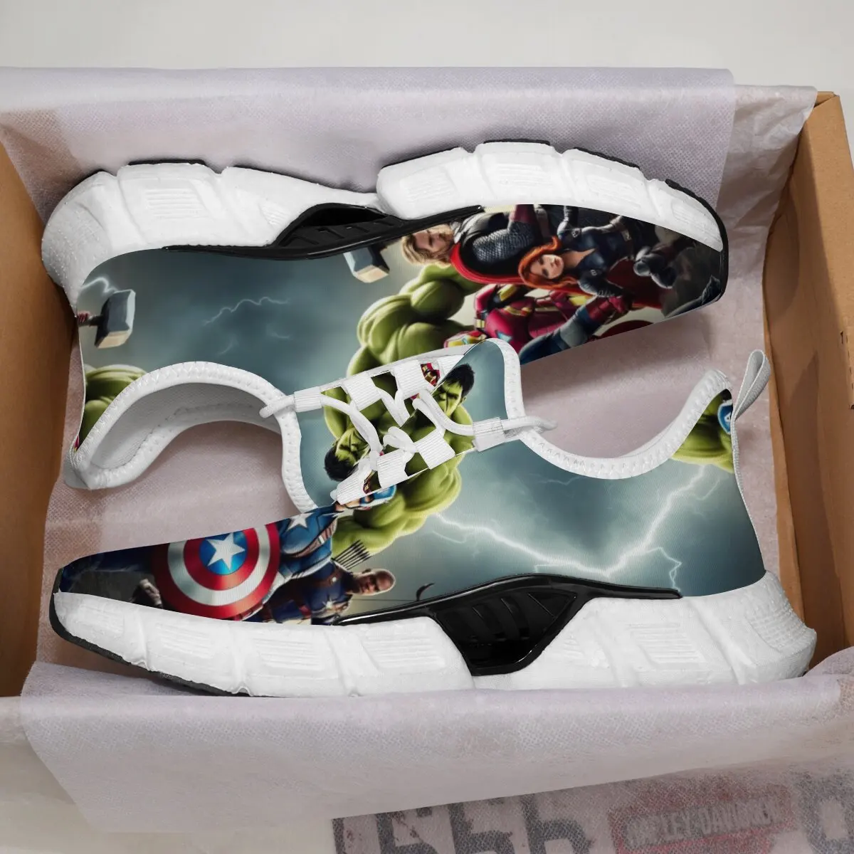 Vengadores Capitán América Hulk Zapatillas deportivas estampadas Zapatos casuales cómodos y elegantes de corte bajo disponibles tanto para hombres como para mujeres