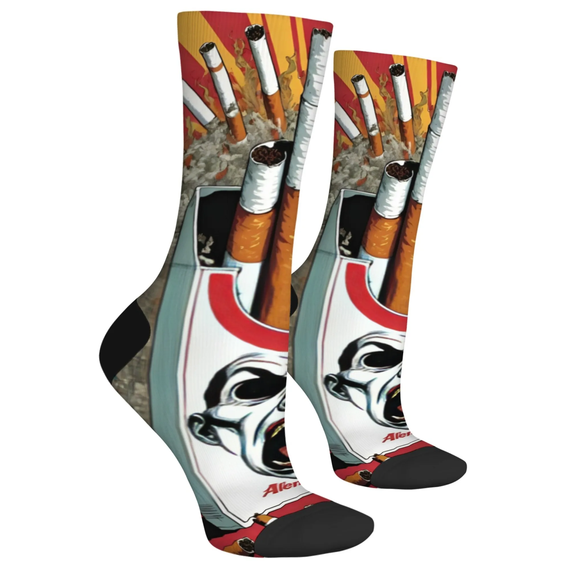 Calzini da uomo pazzi e divertenti per sigarette Calzini hip-hop da strada alla moda retrò Calzini casual comodi e traspiranti Novità regalo per feste