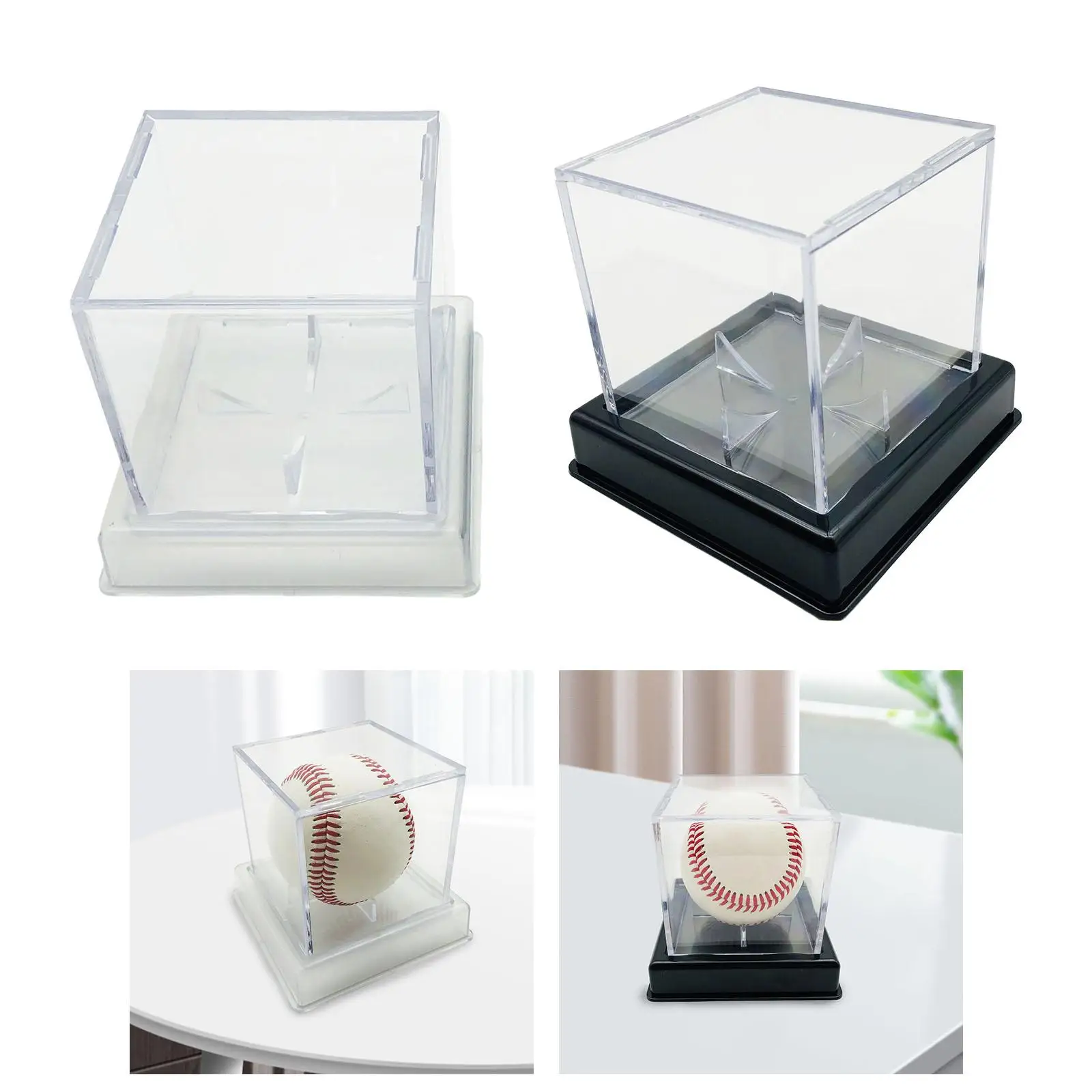 Clear Acrylic Baseball Box for Official Size Collectibles Ball Holder Acrylic Square Boxes Storage Case Display Stand