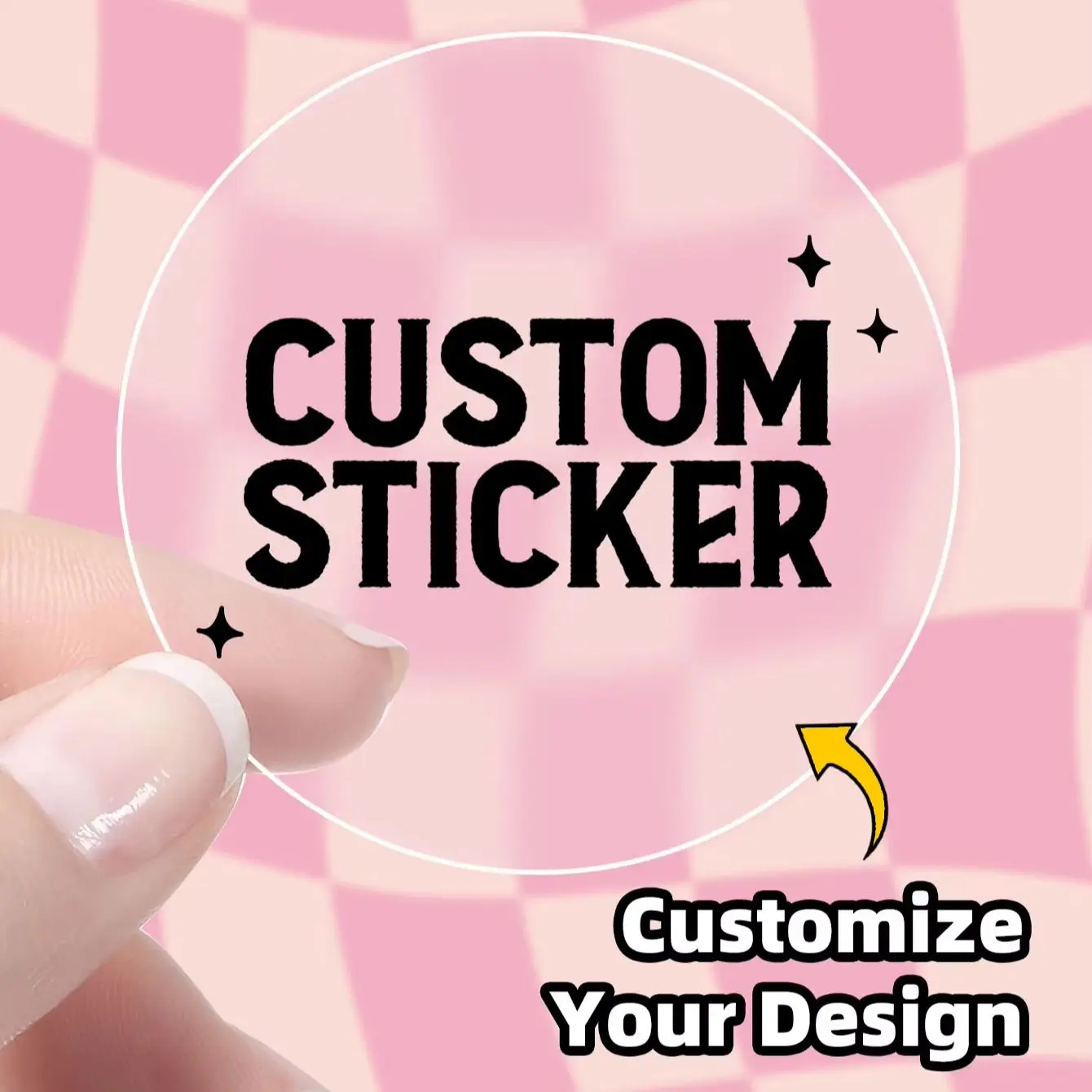 1‑768Pcs Round Custom Stickers, Personalized Text Image Labels for Friend Gifts, Present Seals, Handmade Souvenir Ornaments