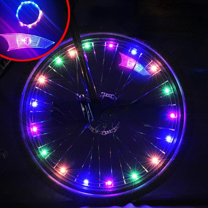 2022 Bicycle Wheel Light Waterproof Highlight Three Modes Decorate Night Safe Riding Adult Children Bike Accessories