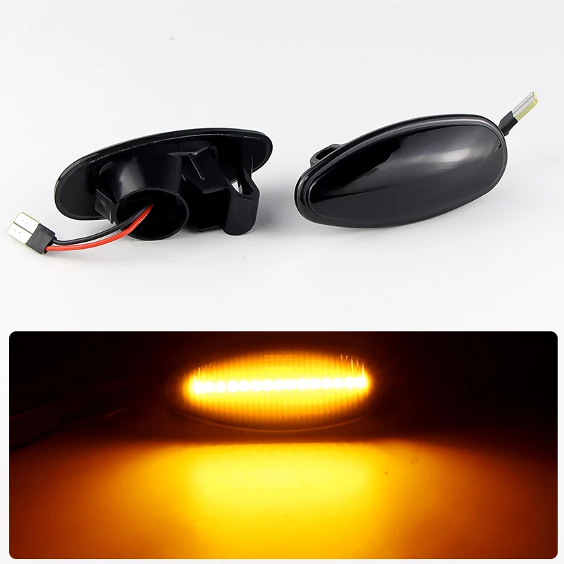 2PCS Dynamic LED Side Marker Amber yellow T10 Turn Signal Lights For Mitsubishi Pajero Shogun 3 Sport K9 Galant Outlander Lancer