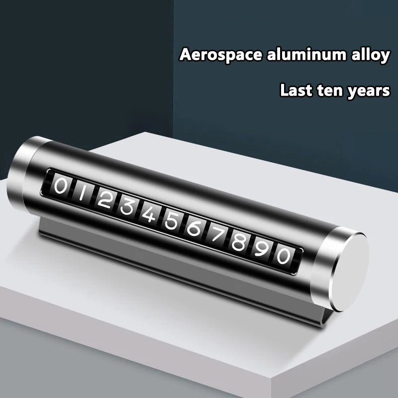 

Металлическая автомобильная временная парковочная карта, вращающийся номер телефона, алюминиевые наклейки, парк-стоп в автомобиле, Стайлинг, автоаксессуары