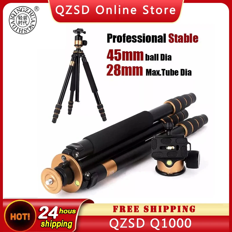 

QZSD Q1000 Stable Professional Tripod for DSLR Camera Portable Camera Stand Photography Tripod 160cm Action Camera Accessories