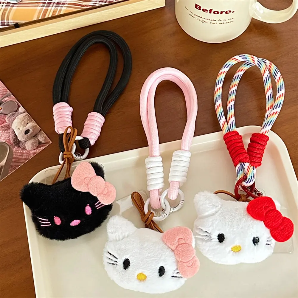 

Sanrio Hello Kitty Plush Keychain Mobile Phone Straps Anime Plush Pendant Kawaii Women Bags Keyring Children Birthday Gifts