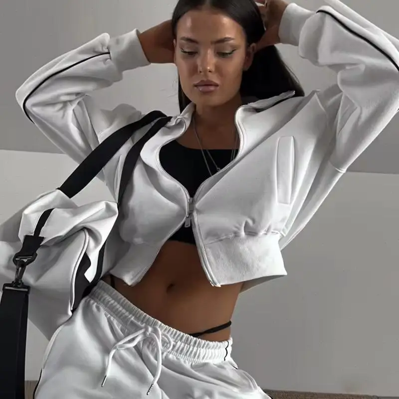 Women Two Piece Sets Pant Set Tracksuit Sport Jogger Y2k Sweatshirts Autumn Sports Elastic Waist Pants Matching Sets 2025