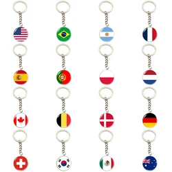 Flag round keychain South Korea, Serbia, Russia, Slovenia, Argentina, the United States, Türkiye, Spain, football keychain gifts