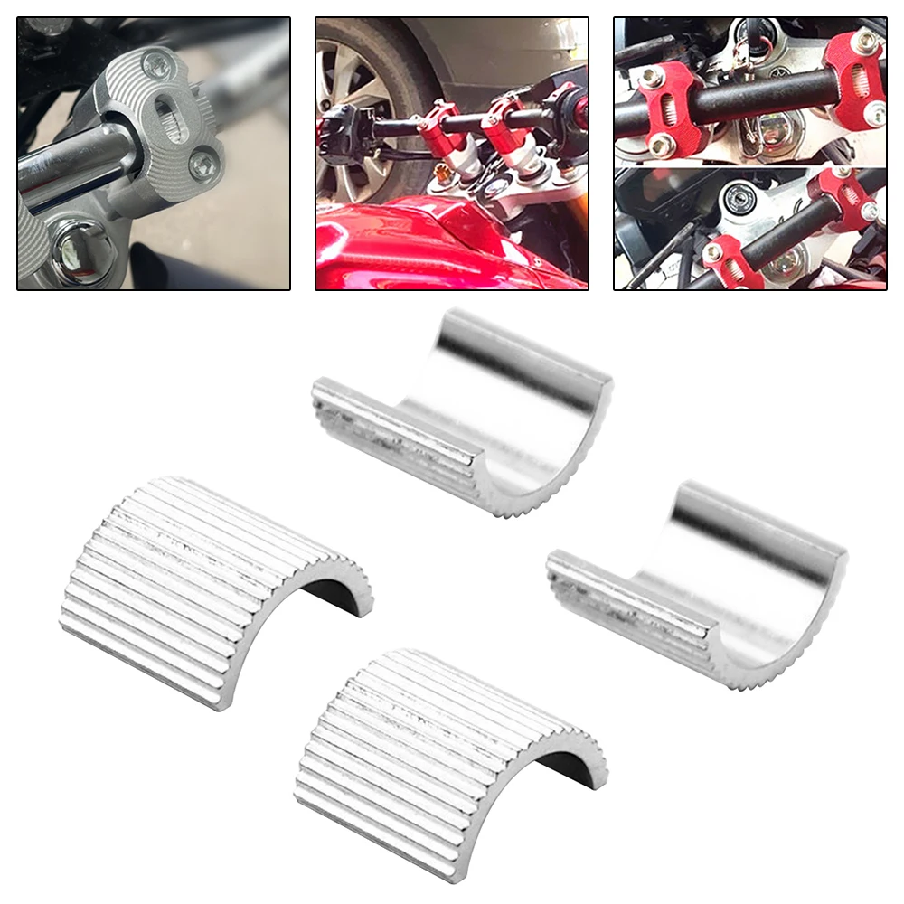 4pcs/set Motorcycle Handlebar Riser Spacer Handle Bar Clamp Adapter 22mm to 28mm Aluminum Alloy Spacers for Bike Motorbike