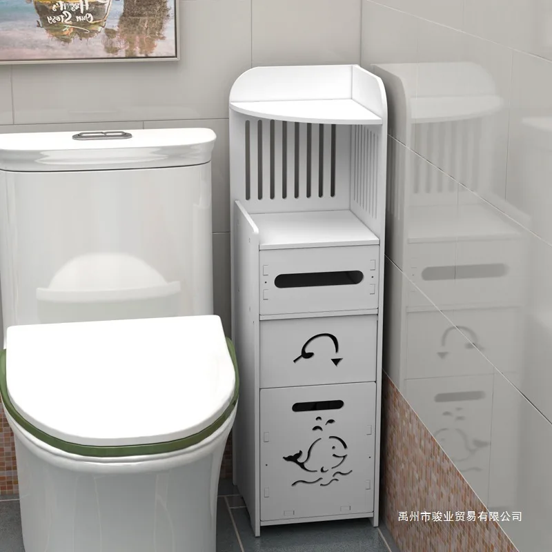 Toilet side shelves for toilet paper, toilet floor-to-ceiling toilets, triangular corner storage cabinets