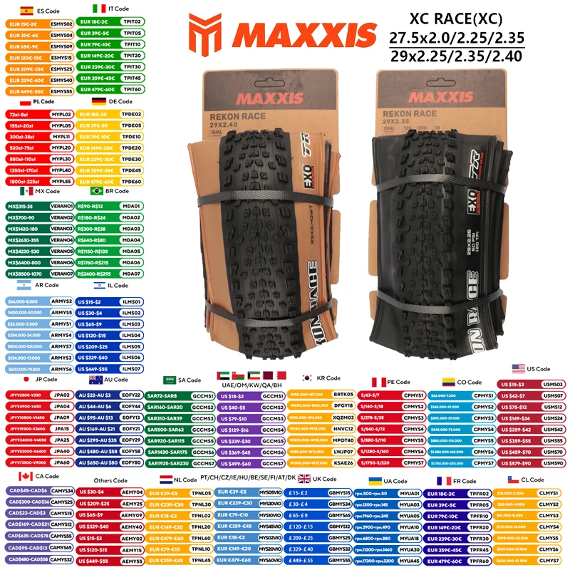

MAXXIS REKON RACE(M355RU) Tyre 27.5/29 x 2.0/2.25/2.35/2.4WT/2.4 Bicycle Folding Tire Anti Puncture For MTB Original Bike Parts