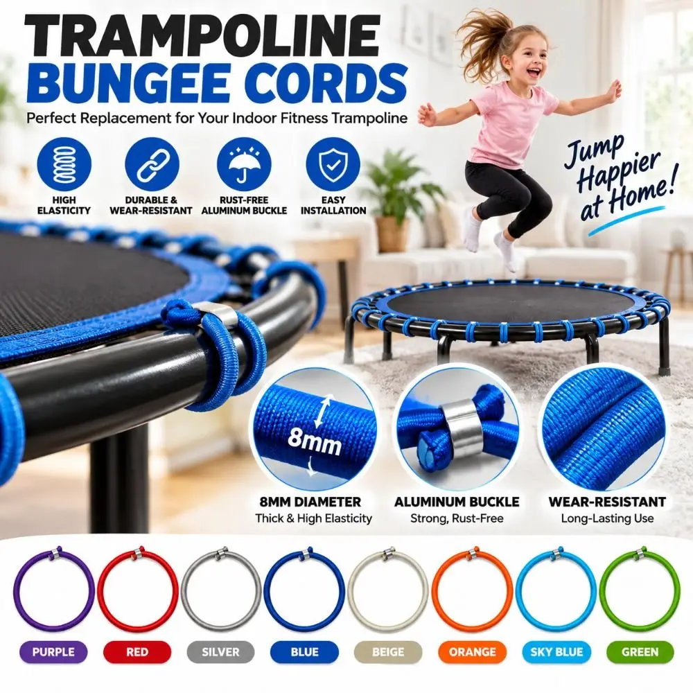 5pcs Versatile Trampoline Elastic Rope Replacement Parts Durable Stretch Cord Wear-resistant Elastic Straps Fitness Trampoline