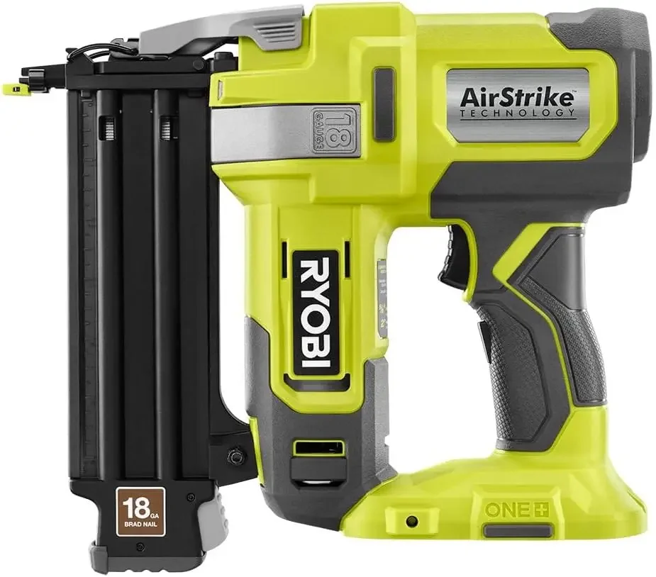 RYOBI ONE+ 18V 18-Gauge Cordless AirStrike Brad Nailer P321 with Battery and Charger (Renewed)