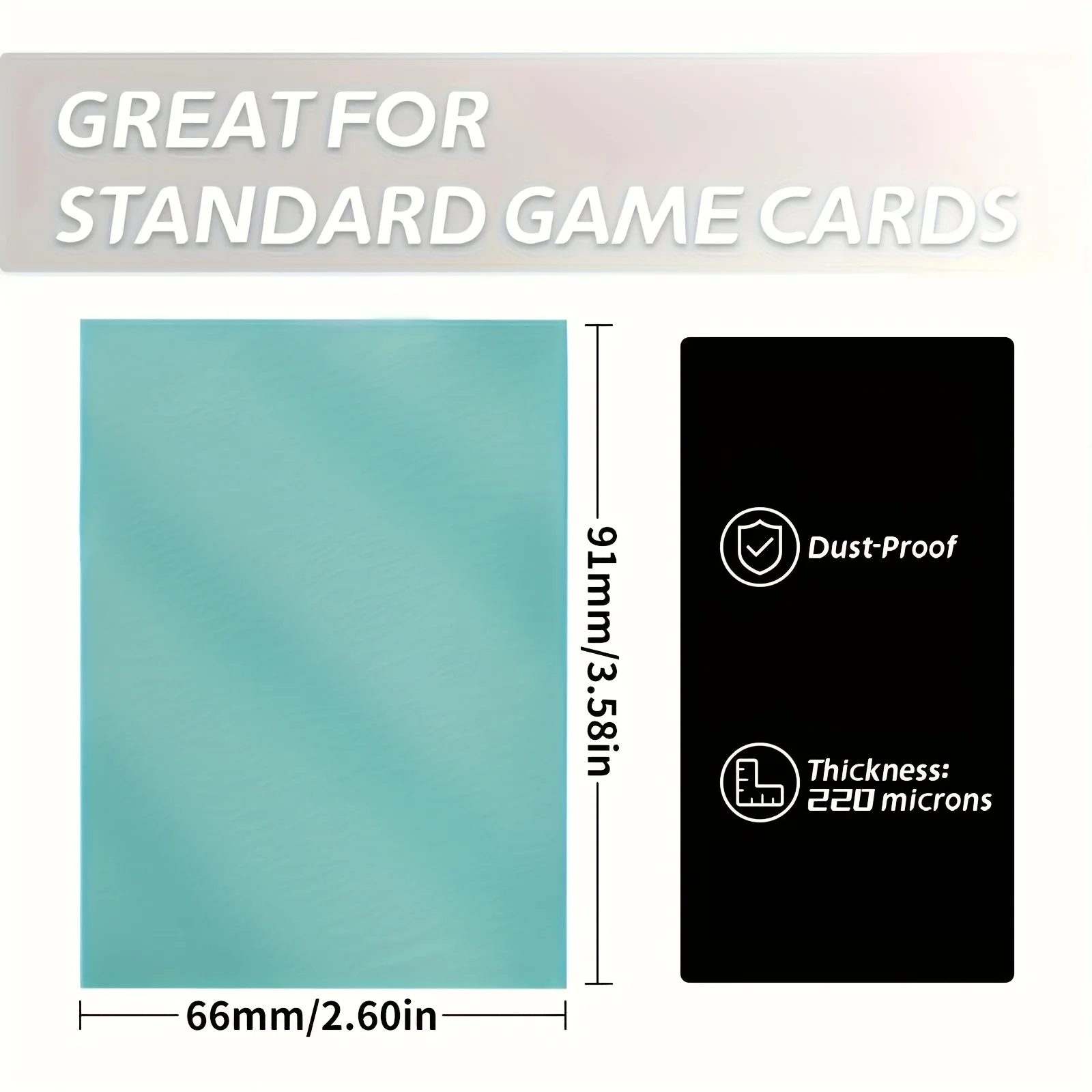 100 Stück Kartenhüllen, matte Kartenhüllen für Sammelkarten in Standardgröße, kompatibel mit Magic Yugioh und TCG-Karten 6691 – Detail 2