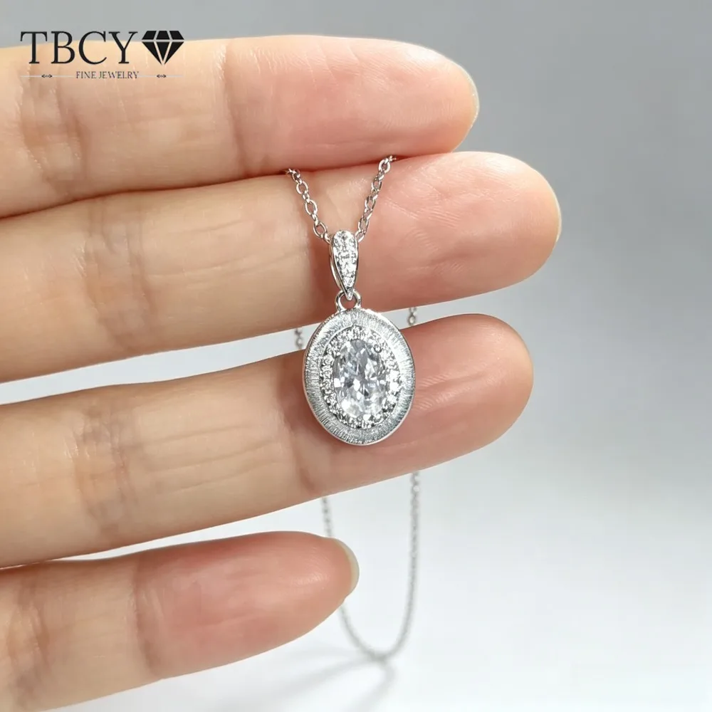 TBCYD Moissanite Pendant Necklace S925 Silver Elegant Necklace for Women Fashion Wedding Party Accessories Daily Jewelry