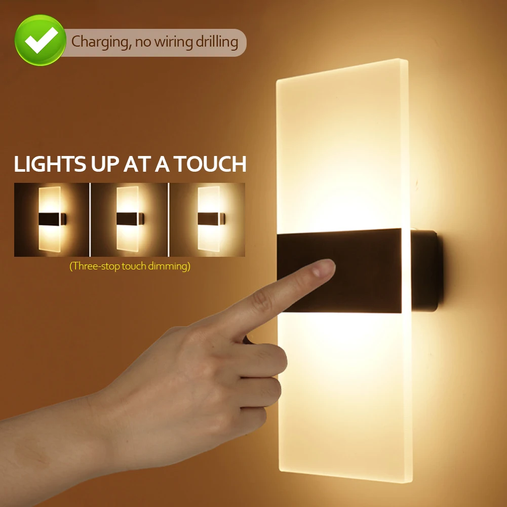 

USB Rechargeable Wall Lights Home Indoor Motion Sensor Lighting Bedroom Bedside Lamp Corridor Stairway Decor Lights Wall Lamp