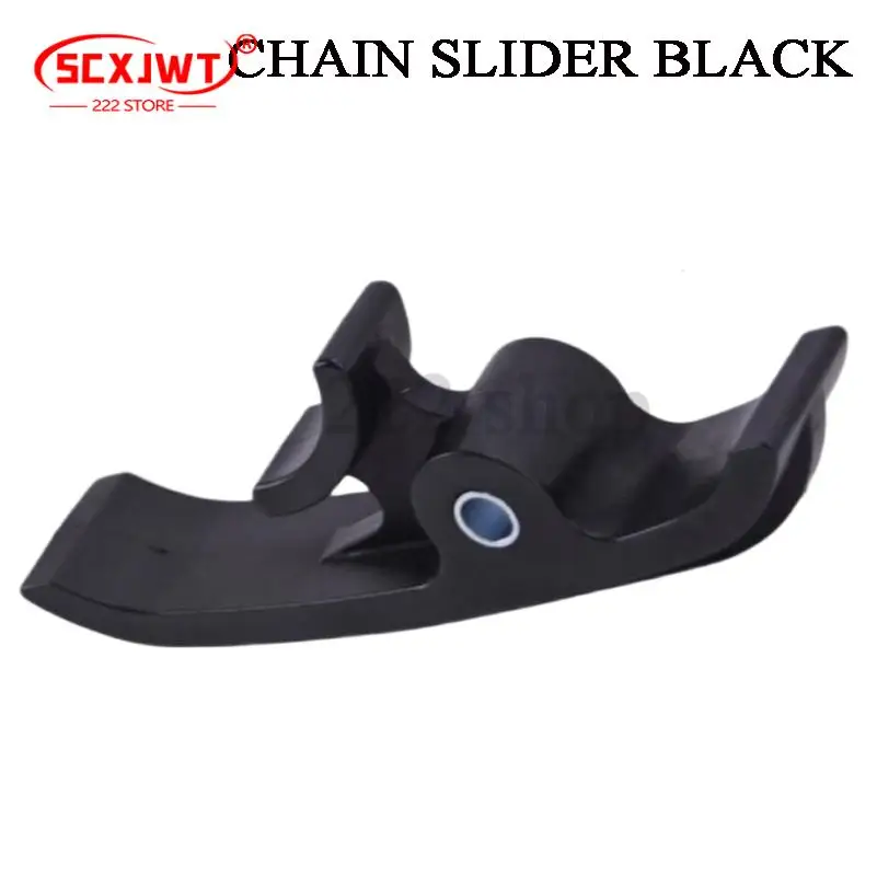 Motorcycle Off-Road Rear Fork Chain Slider, Black, Anti-Friction Protection plus Chain Jump Buffer