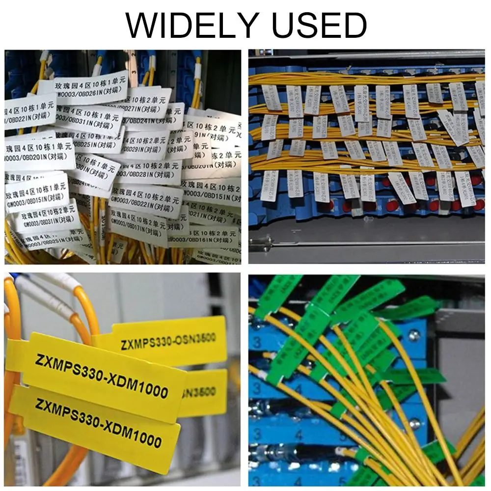 100Pcs 25*38+40mm Cable Labels Wire Marking Network Waterproof Laser Printer Sticker Organizer A4 Self-Adhesive Label Cable Tags