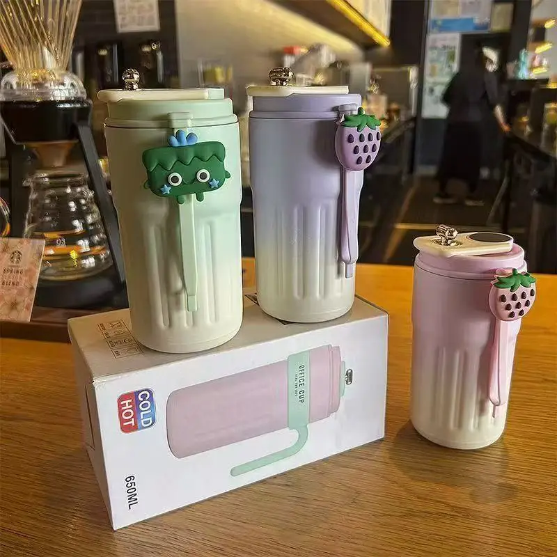 

1 шт., кофейная чашка из нержавеющей стали 316, интеллектуальный градиентный дисплей температуры для девочек с высоким внешним видом, изысканная чашка для воды