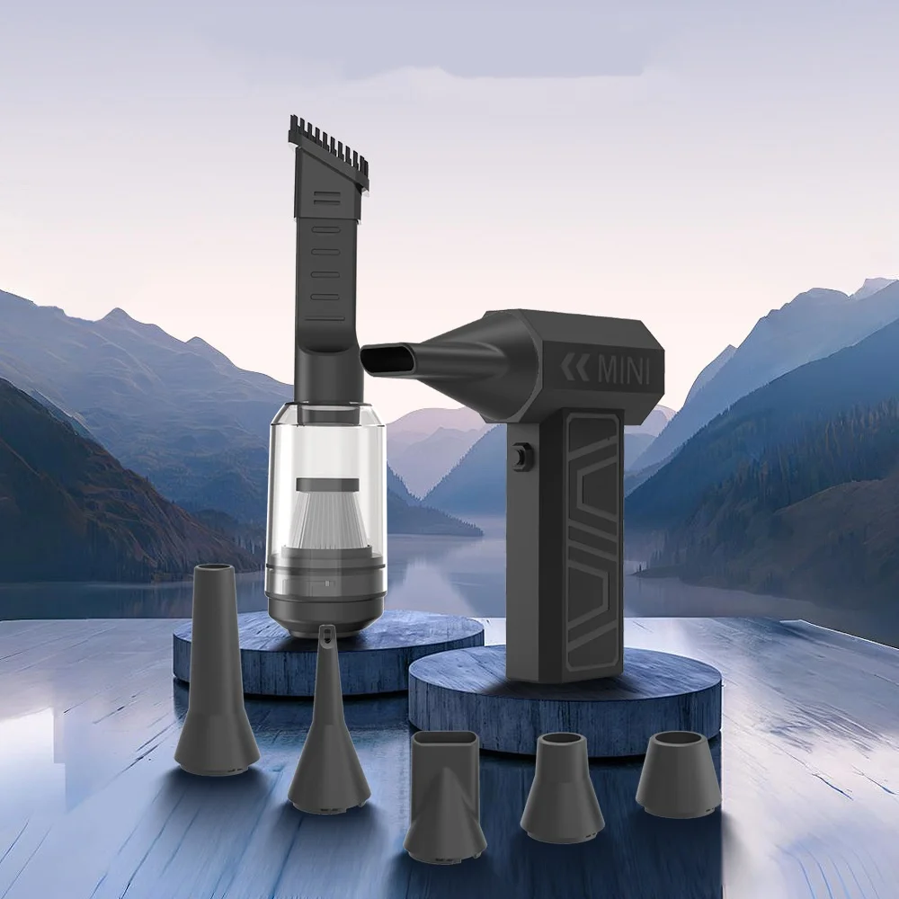 

400000RPM Electric Air Blower with 6 Magnetic Nozzles 52m/s Powerful Air Duster Handheld Turbo Jet Fan Car Dryer Brushless Motor