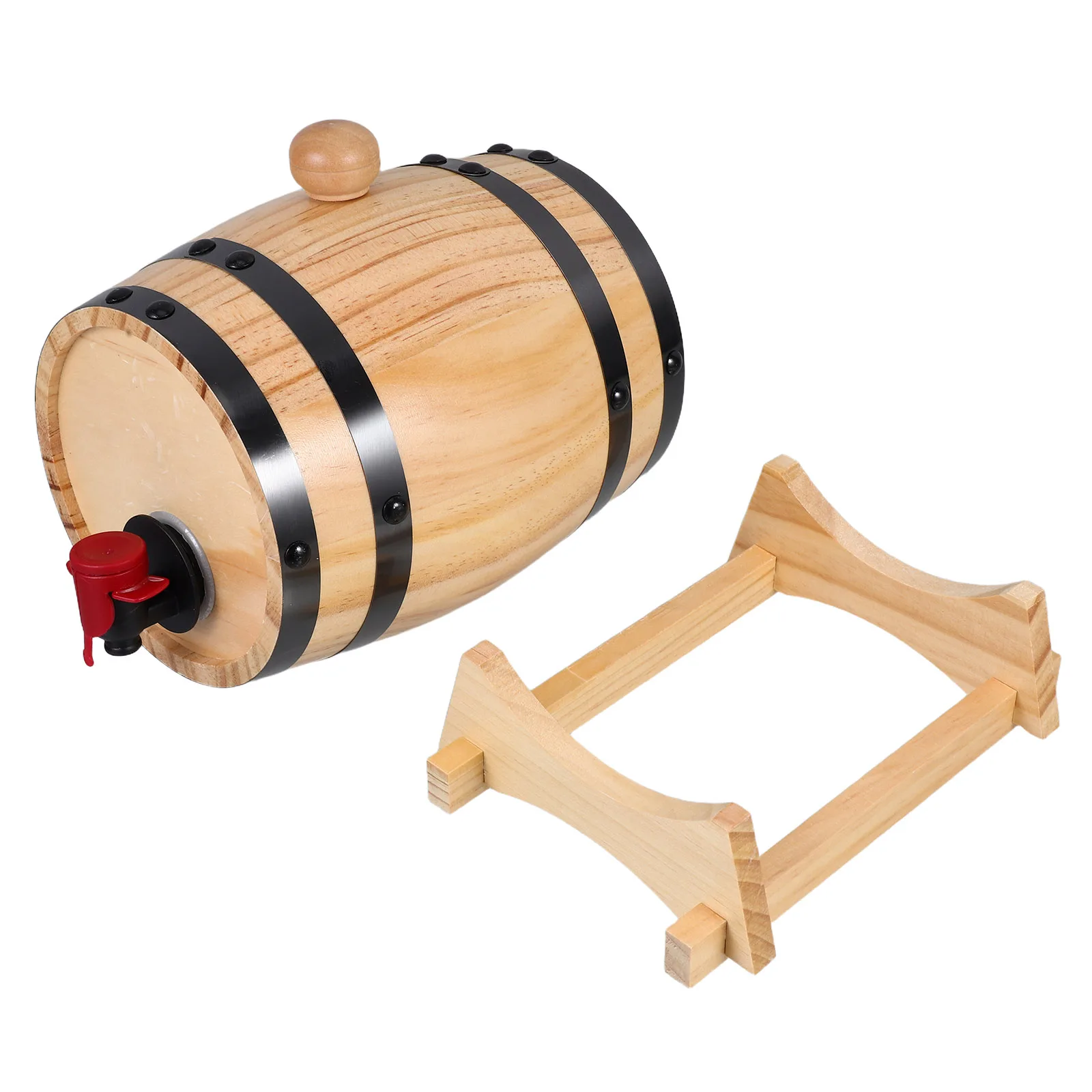 

Oak 1L Mini Beer Dispenser Wooden Stand Aging Whiskey Barrel Bar Storage Decorative Whiskey Barbecue