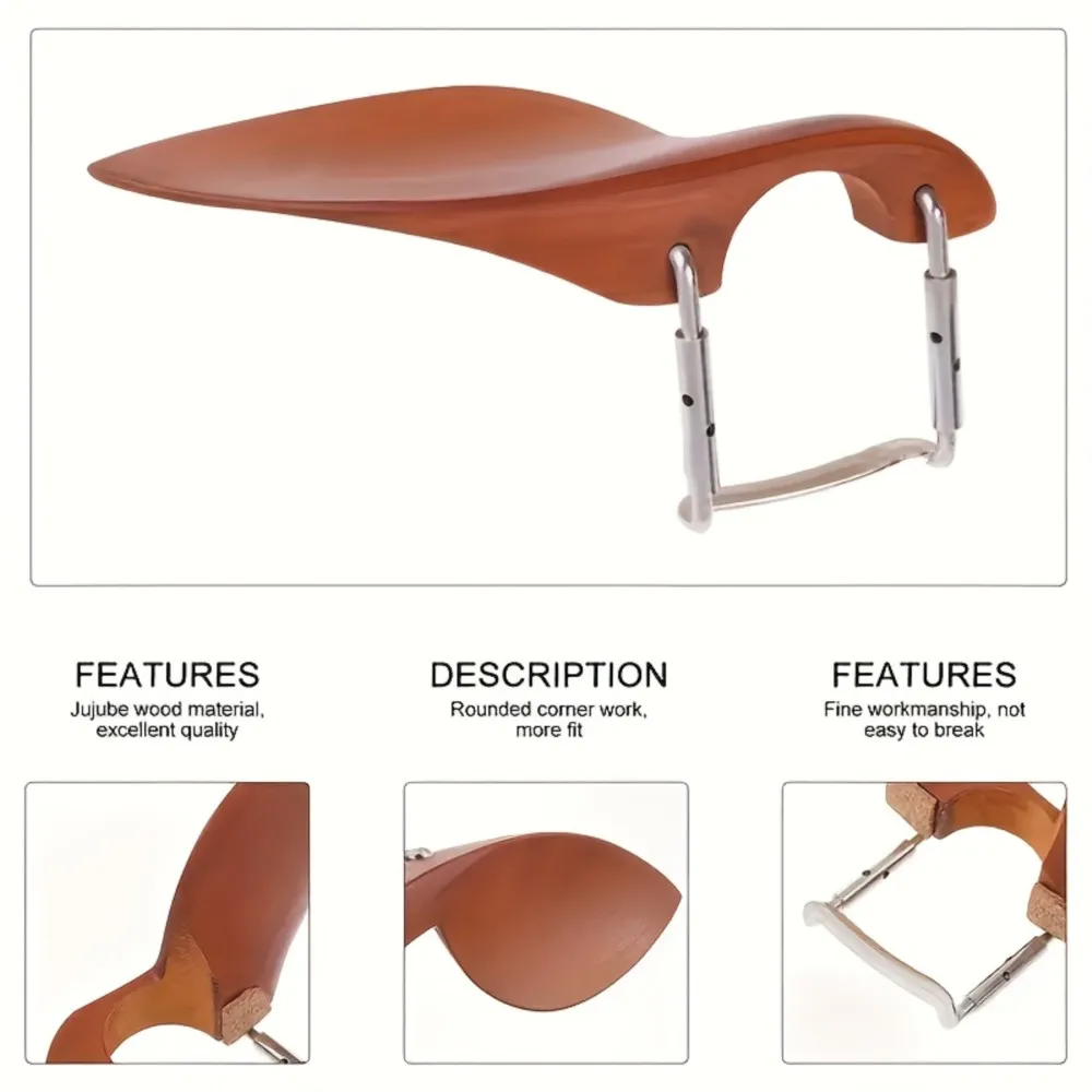 الخشب كمان الذقن بقية Chinrest ل 4/4 الكمان الأسود جودة عالية الآلات الموسيقية أجزاء الكمان الملحقات