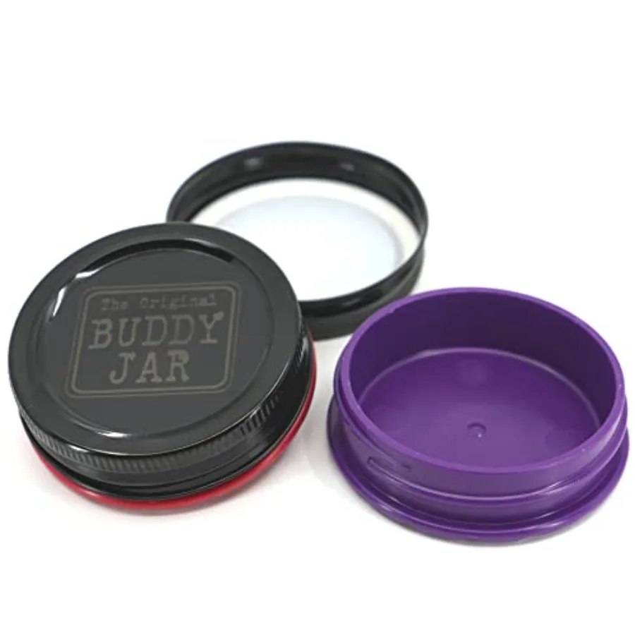 

Портативная банка для хранения трав, устойчивая к запаху, 55 мл, 1,8 фл. унция. Набор из 2-х красных и фиолетовых