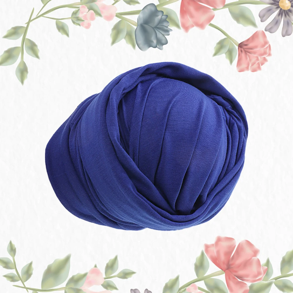 

Long Wrap Head Turban Cap For Women Full Head Coverage Disguise Hair Loss Seamless Soft Cotton Fabric Sensitive Scalp One Size