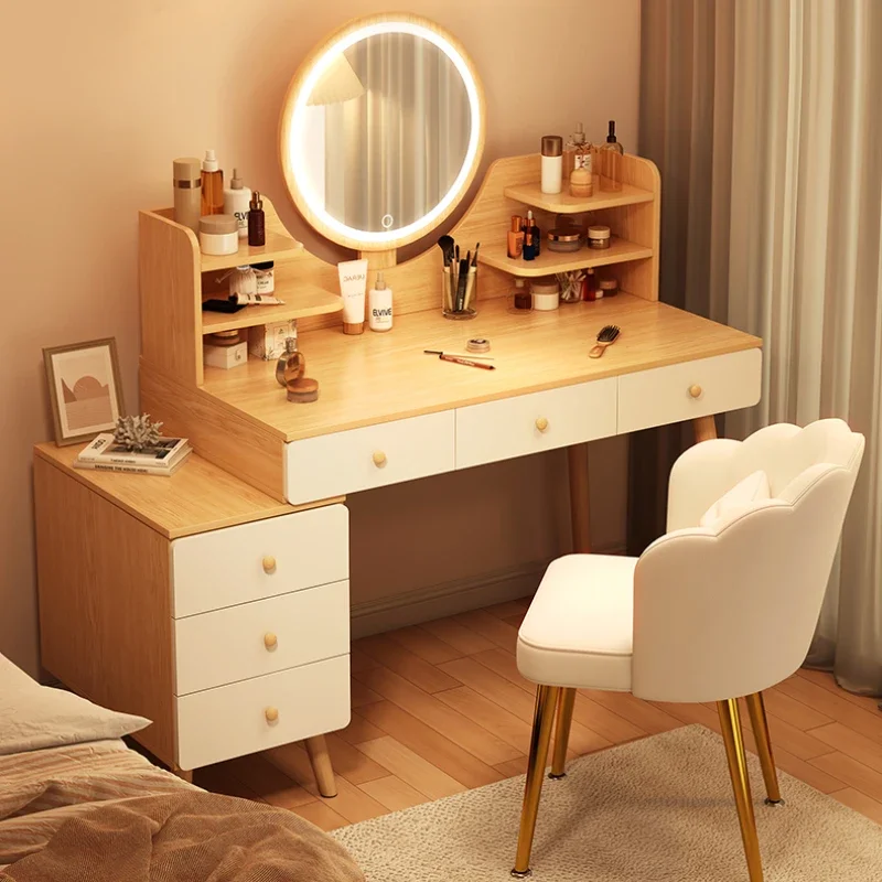 Nordic Modern Vanity Tables Nightstands Makeup Luxury Vanity Tables Storage Cabinet Tavolo Trucco Bedrooms Furniture WZ50VT