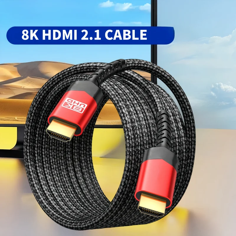 MIZIQIER 8K HDMI 2.1 Cable High Speed 48Gbps HDMI Braided Cord-8K60Hz 4K120Hz Compatible for PS5/PS4/X-Box/Roku TV/HDTV/Blu-ray