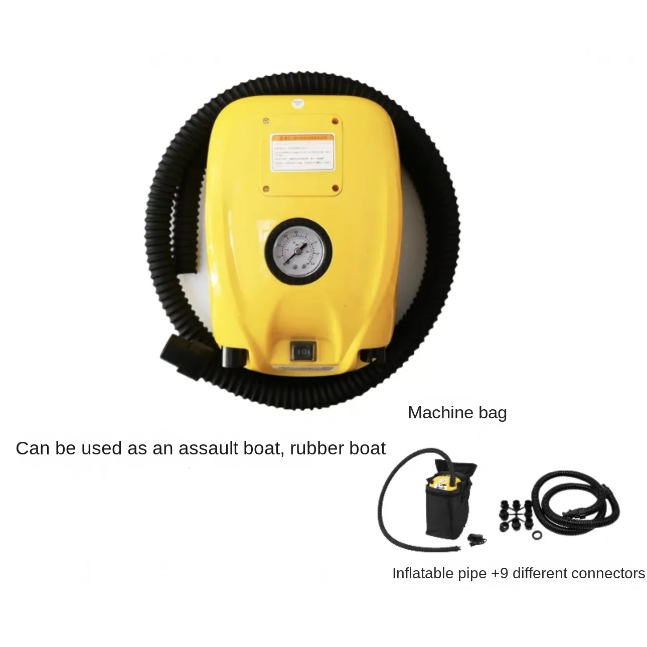 12V DC Marine Assault Boat High-Pressure Air Pump 240W Electric Pump Rubber Boat Fishing Boat 80KPA High-Voltage