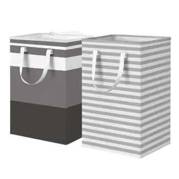대용량 접이식 세탁 바구니, 확장 손잡이가 있는 옷 보관함, 더러운 옷 바구니, 75L 