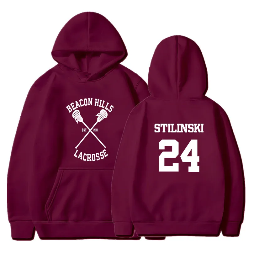 Teen Wo lf Hoodie Men McCall 11 Lacrosse Stilinski 24 Lahey 14 Women Mens Hoodies Red Sweatshirts Women Anime Hoodie