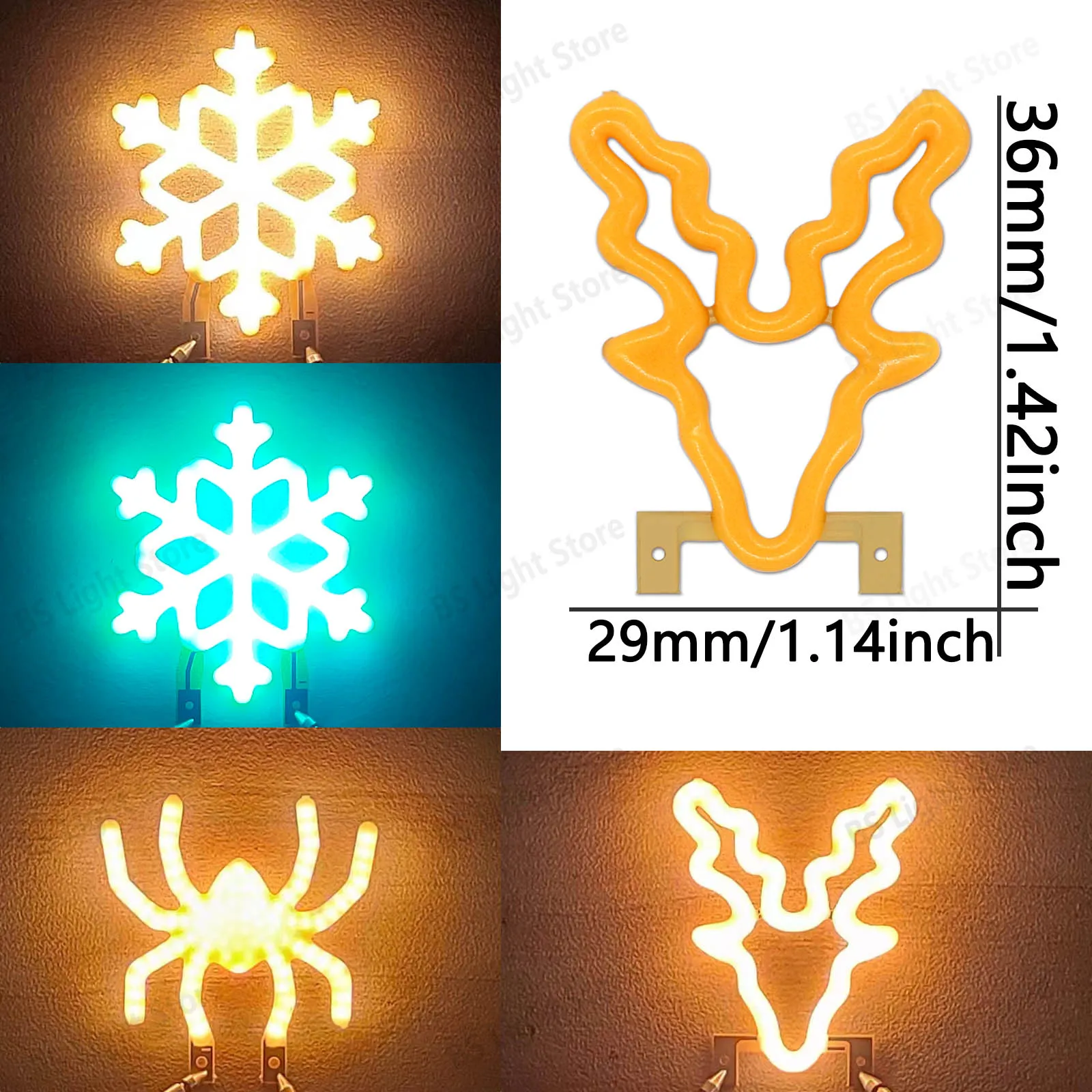 LED Filament DC3V Ice Blue Snowflake Warm Color Teddy Christmas Tree Christmas Light Source Bulb Lighting Filament Accessories