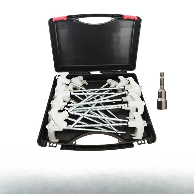 

Carbon steel hexagonal luminous floor nails Portable rotatable plastic head tent nails Sky curtain Beach windproof fixed