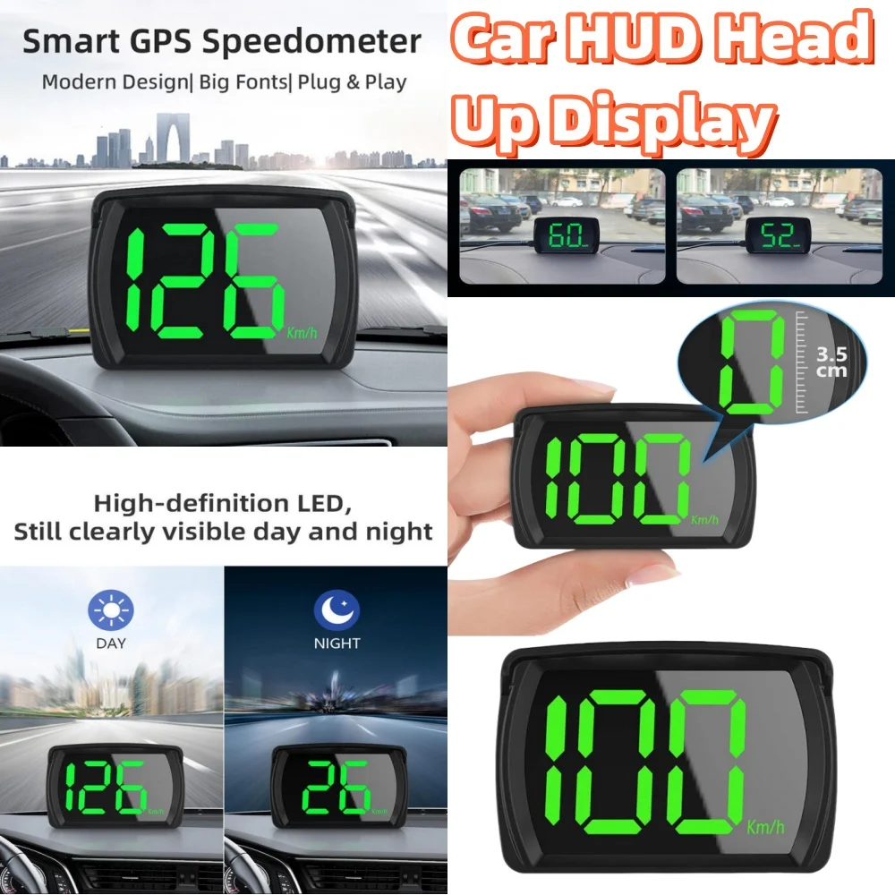 عالمي رأس سيارة عرض ، GPS Hud ، عداد السرعة الرقمي ، عداد السرعة الأمامي الكبير ، KMH لجميع سيارات الشاحنات ، التوصيل والتشغيل ، جزء السيارات ، عالمي