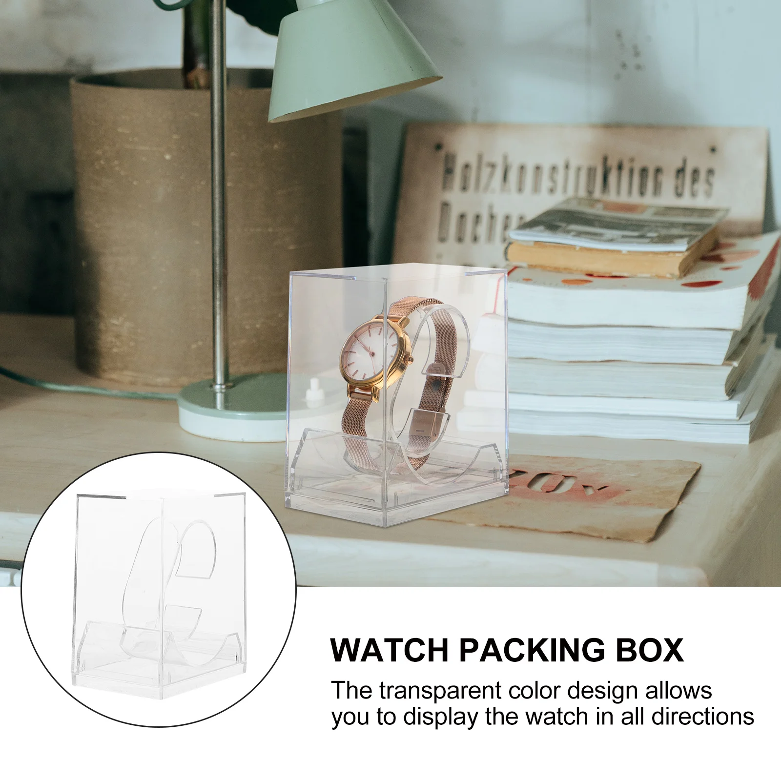 

6Pcs Watch Storage Boxes Transparent Packing Case for Small Medium Watches Durable Display Organizer Watch Box