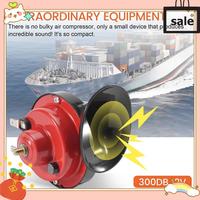 NEW-300DB 12V Universal Electric Snail Train Horn Super Loud Waterproof Horns Siren For Motorcycle Car Truck SUV Boat